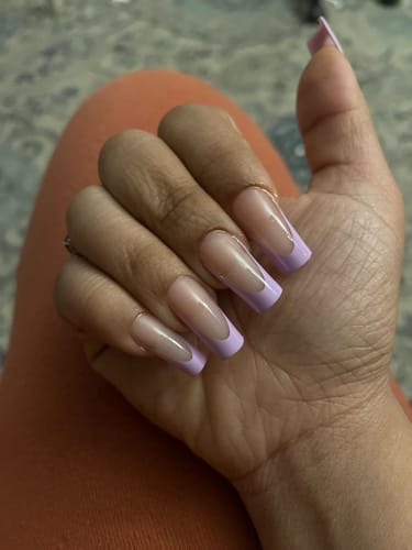 Customer photo review of XCOATTIPS® Purple Pastel French Kit - Long Square