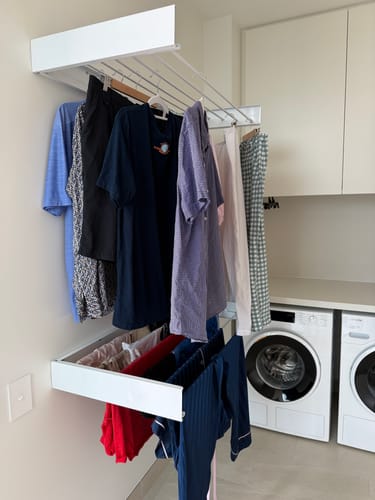 Customer photo review of Wall Mounted Drying Rack - Foldable Indoor and Outdoor Drying Rack