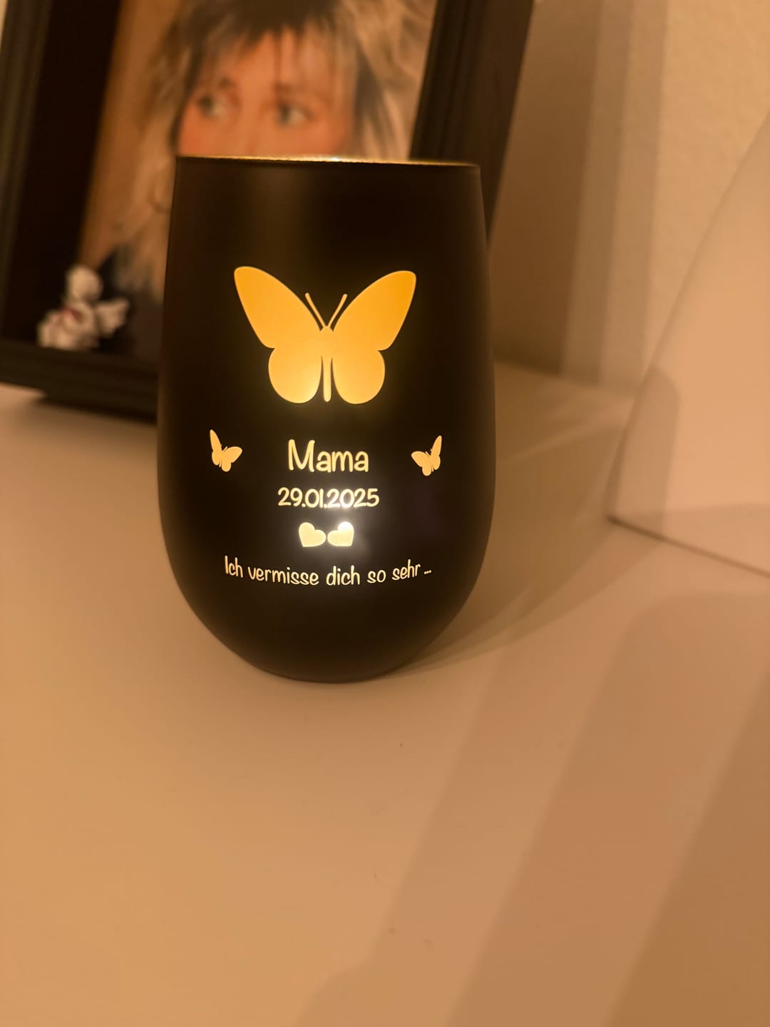 Customer photo review of Wir vermissen dich ... - Individuelles Trauerlicht
