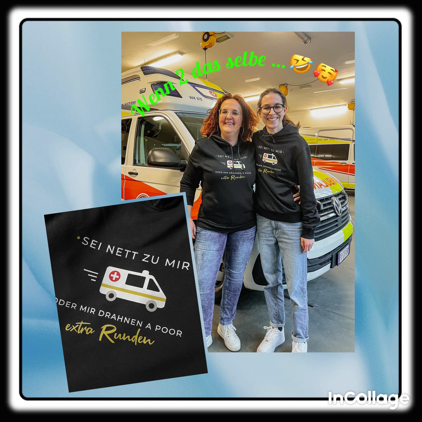 Customer photo review of Sei nett zu mir, Rettung - Damenshirt Premium
