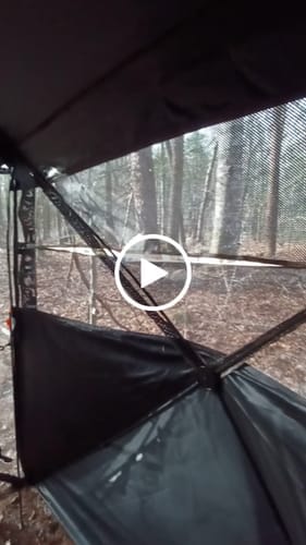 Customer photo review of FLASH SALE VisST See-Through Pop-Up Ground Blinds with Silent Magnetic Door