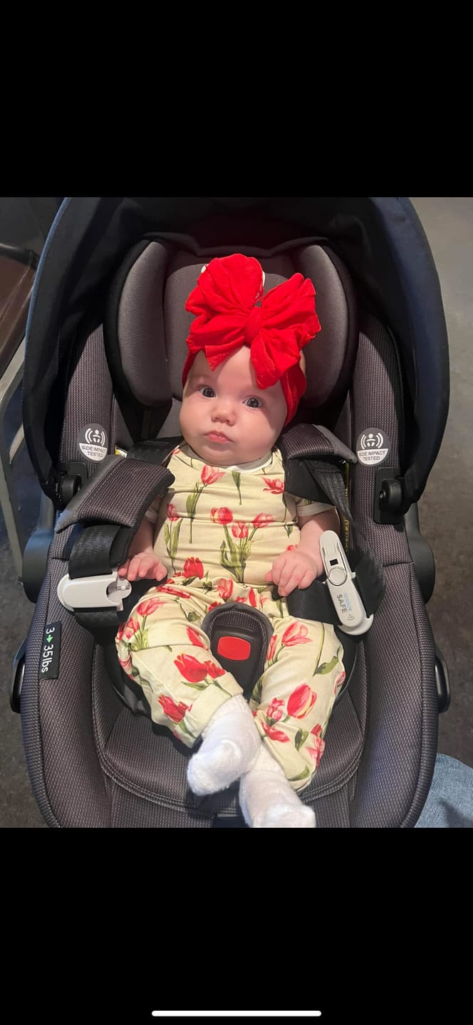 Customer photo review of Ruffled Headband-Bright Red