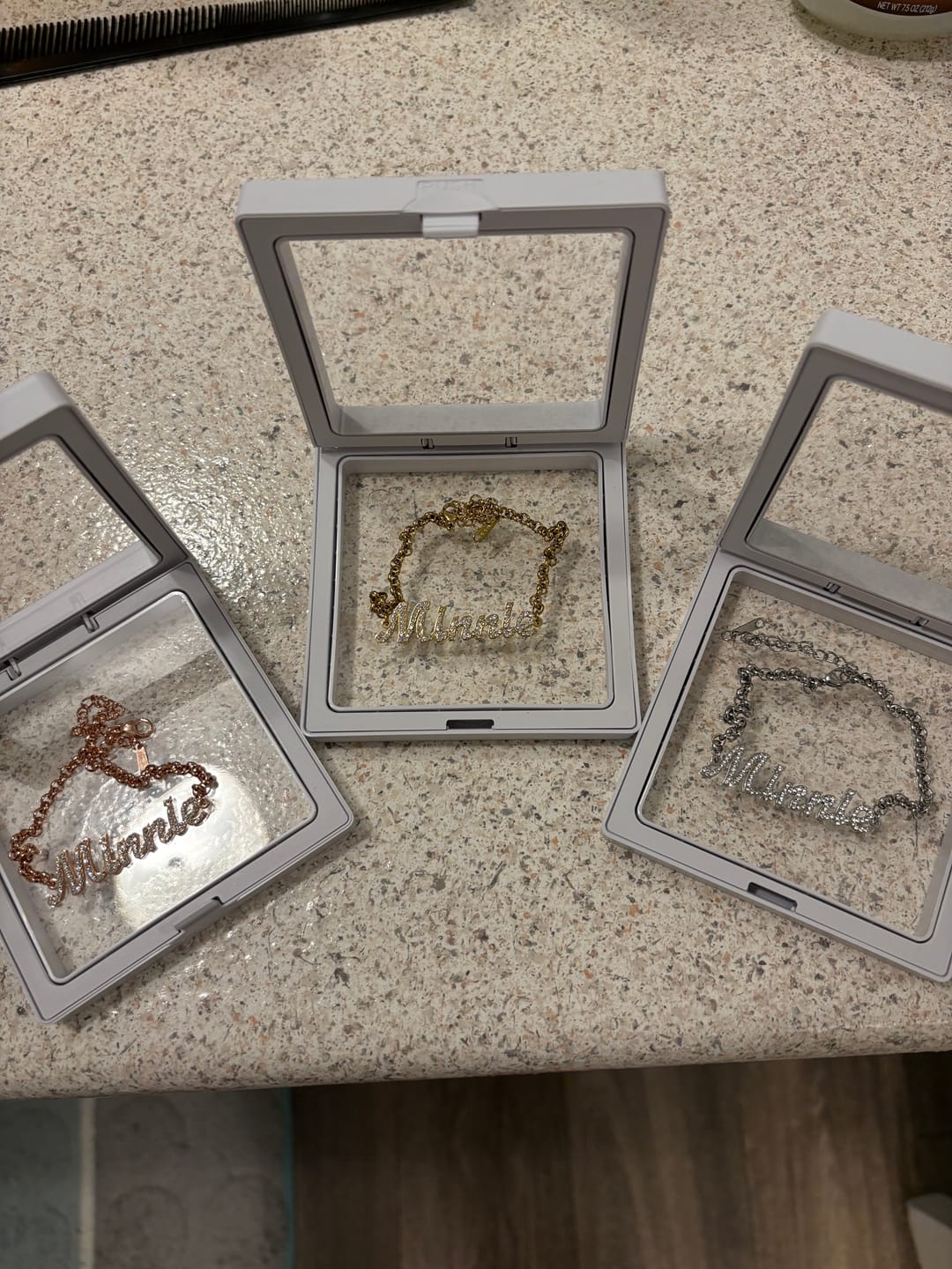 Customer photo review of Iced Name Bracelet