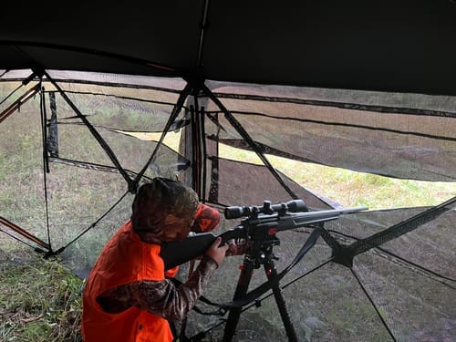 Customer photo review of FLASH SALE TideWe 4-6 Person Turkey Hunting Blind See Through Camo Ground Blind