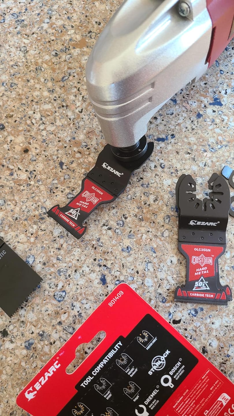 Customer photo review of EZARC Obsidian Carbide Oscillating Saw Blades for Hard Metal, Nails, Bolts and Screws(3pcs)