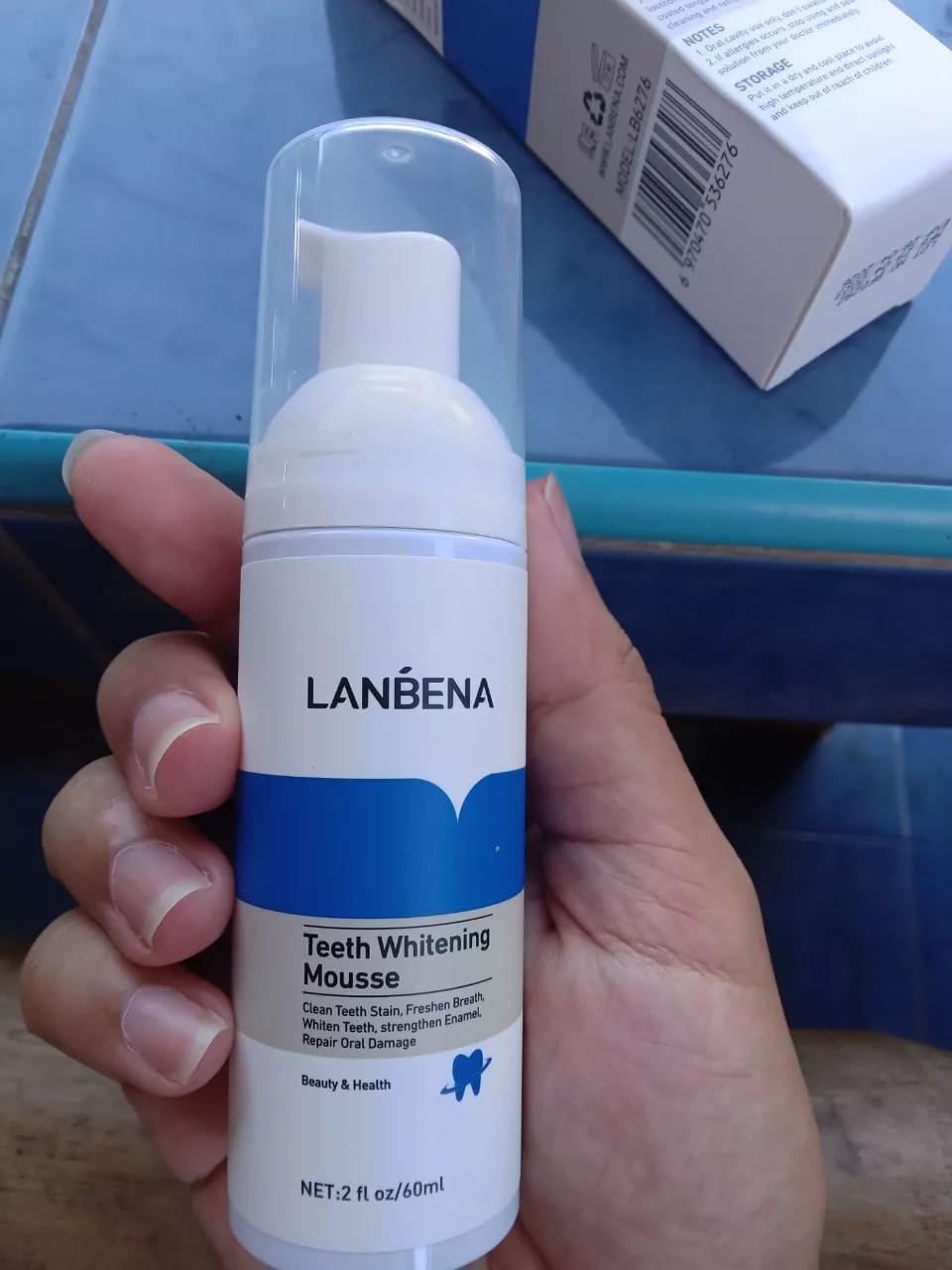 Customer photo review of Lanbena Teeth Whitening Mousse