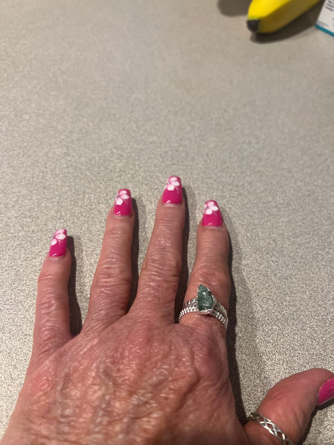 Customer photo review of Raw Apatite Silver Stacking Ring Set