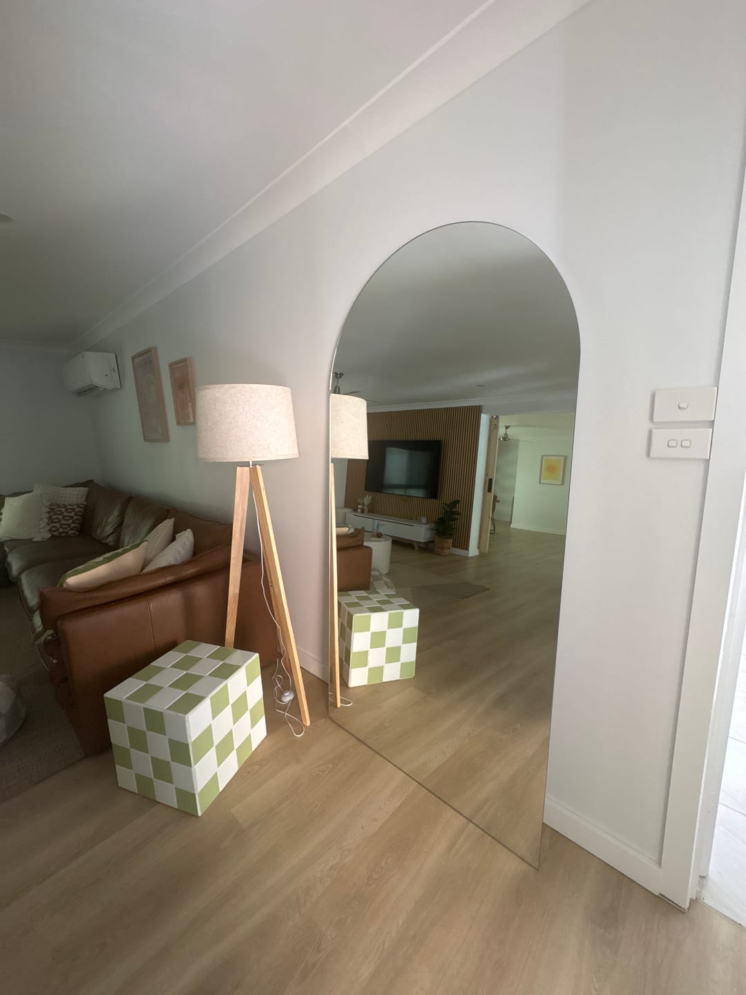 Customer photo review of Cassia - Frameless Full Length Mirror