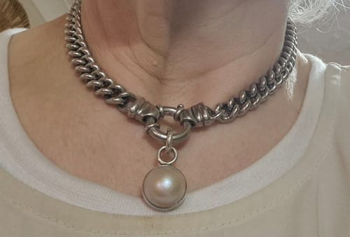 Customer photo review of 19cm Euro Bolt Curb Link Bracelet in Sterling Silver