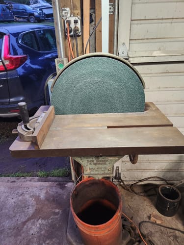 Customer photo review of 16 Inch Adhesive Back Zirconia Sanding Disc