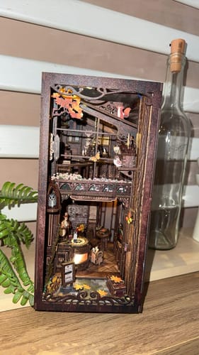 Customer photo review of Serenity Coffee House DIY Book Nook Kit