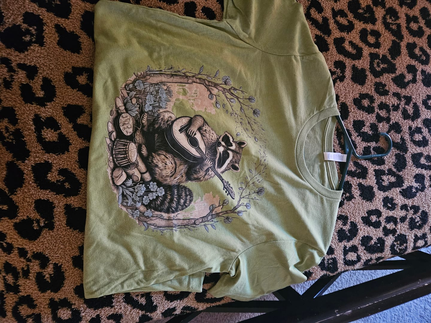 Customer photo review of Raccoon  Playing Guitar Shirt Womens Cottagecore Aesthetic T-Shirt