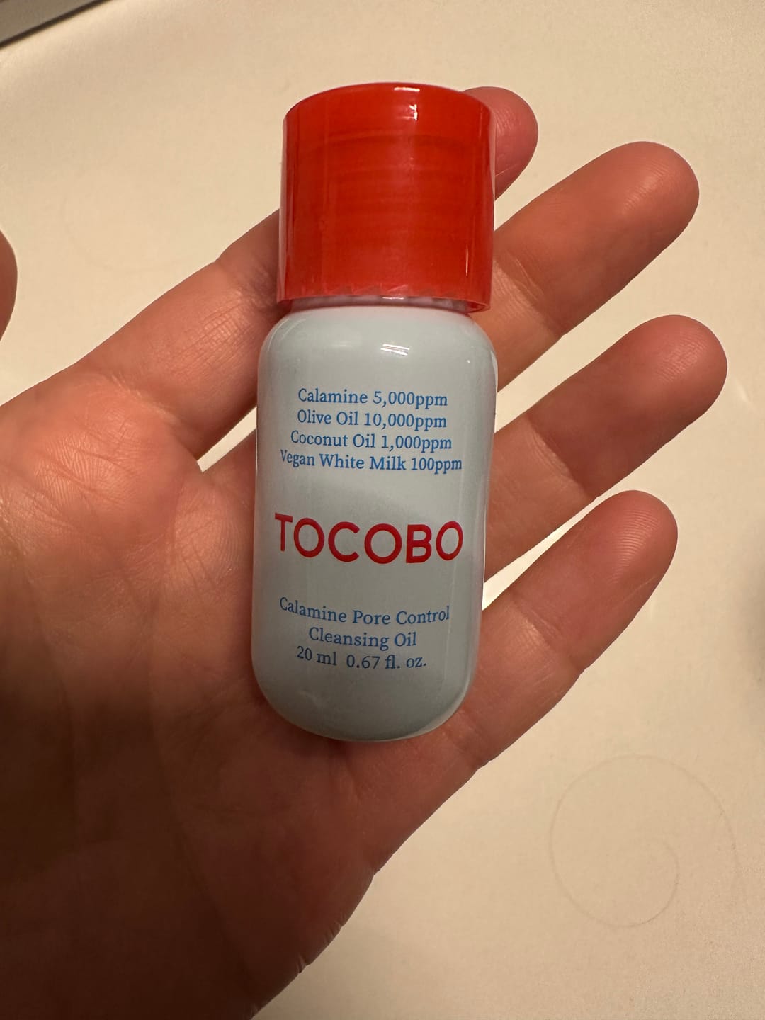 Customer photo review of Attīroša hidrofīlā eļļa ar kalamīnu TOCOBO Calamine pore Control Cleansing Oil