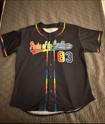 Customer photo review of Custom Black LGBT Rainbow For Pride Month Classic Style Authentic Baseball Jersey