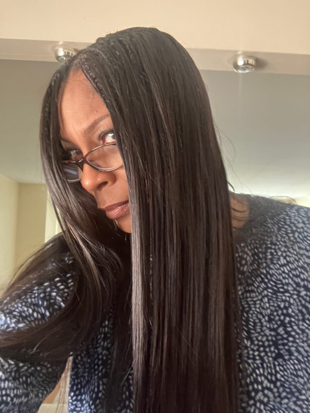 Customer photo review of Silky Straight Bulk Hair Extensions for Braiding