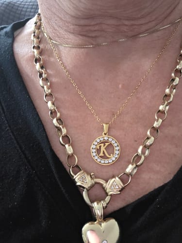 Customer photo review of A-Z Initials Necklace Diamond Pendant