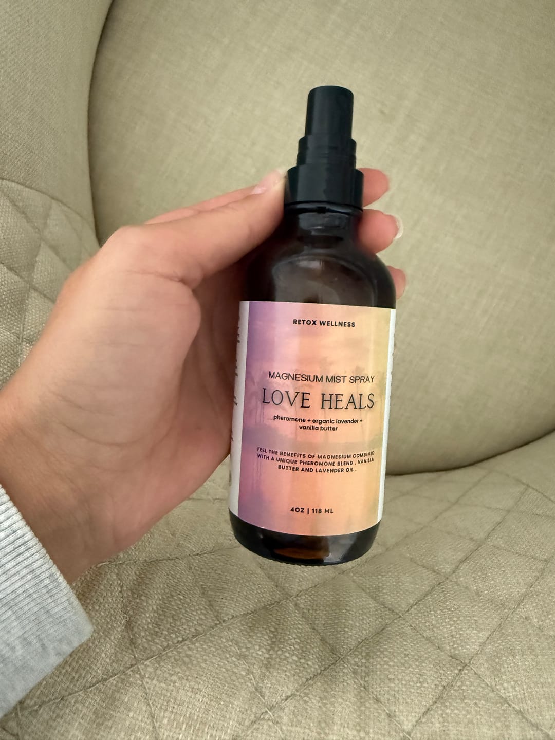 Customer photo review of Love Heals Pheromone Magnesium Mist