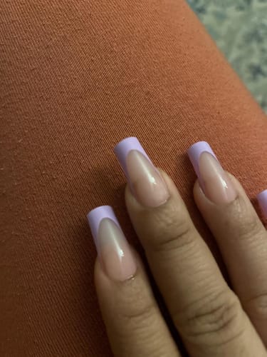 Customer photo review of XCOATTIPS® French - Long Square Purple Pastel Tips