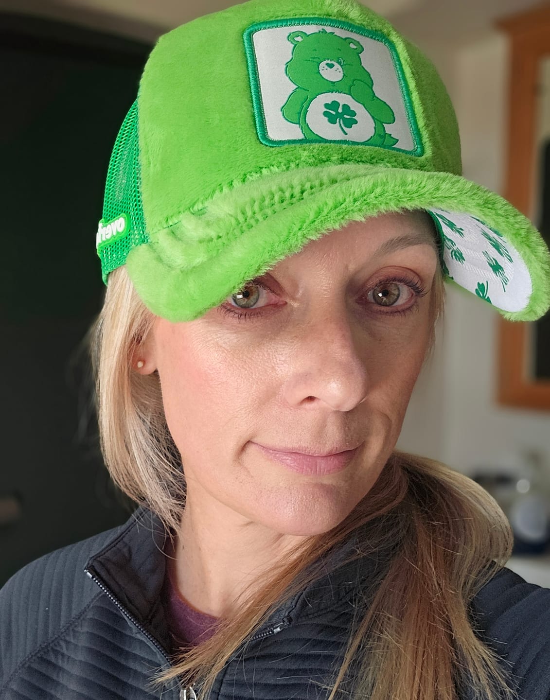 Customer photo review of OVERLORD X Care Bears:  Good Luck Bear Trucker Cap