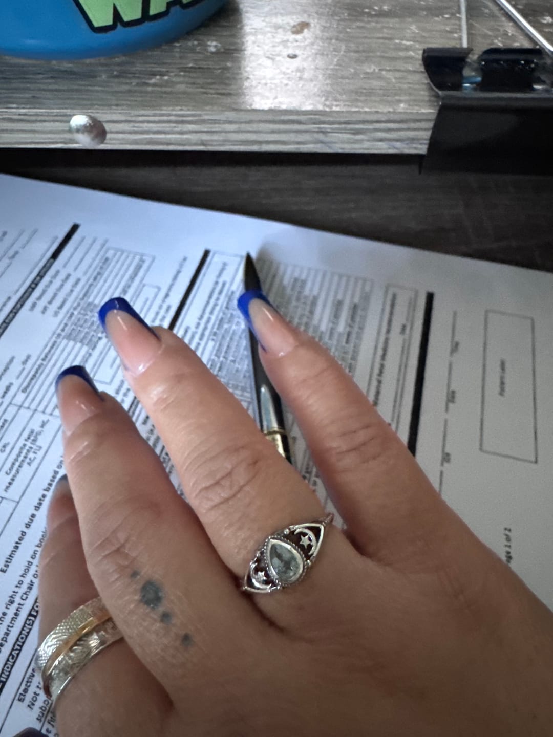 Customer photo review of Aquamarine Stars Moon Ring Sterling Silver