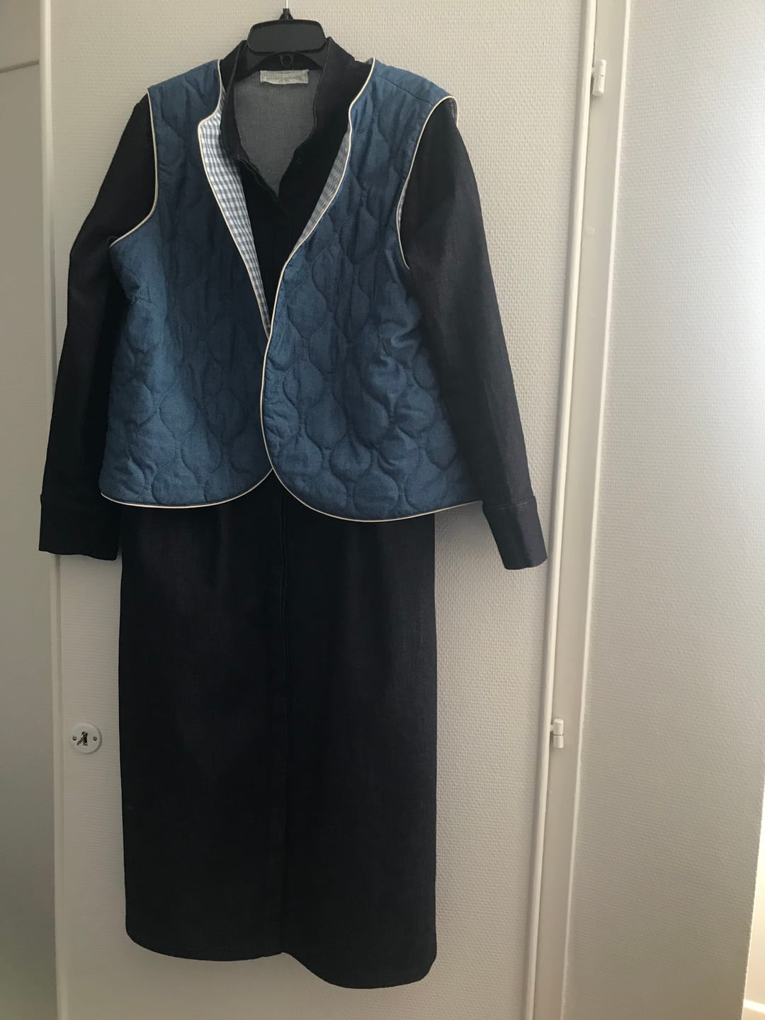 Customer photo review of Veston Gaston en matelassé jean / vichy bleu