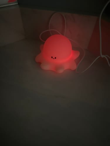 Customer photo review of Squishy Silicone Octopus LED Night Light - Perfect Gift for Kids and Girls