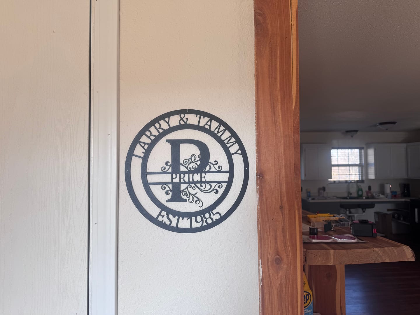 Customer photo review of Custom Metal Family Established Monogram Wall Art - 20+ Color Options