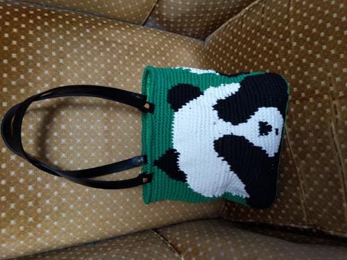 Customer photo review of Chunky Panda Crochet Tote Kit