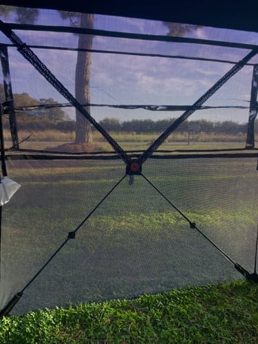 Customer photo review of FLASH SALE VisST See-Through Pop-Up Ground Blinds with Silent Magnetic Door