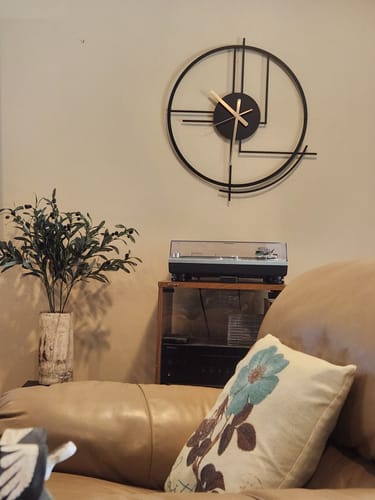Customer photo review of Black Large Minimalist Wall Clock