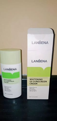 Customer photo review of Lanbena Whitening UV Sunscreen Cream