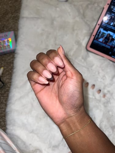 Customer photo review of Morning Coffee Almond Nails - Press On Nails