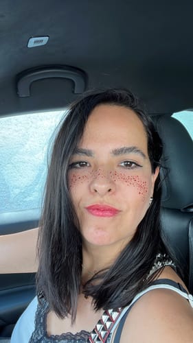 Customer photo review of Gold + Silver + Rose + Faux Speckles Makeup Patches