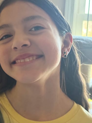 Mandy A. review of Gold Rimmed Cat Studs Hypoallergenic Earrings for Sensitive Ears Made with Plastic Posts image 1 out of 1