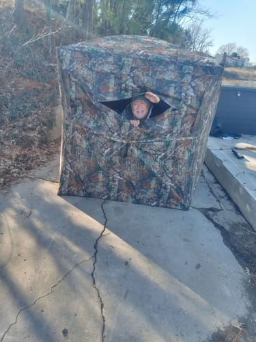 Customer photo review of FLASH SALE TideWe 4-6 Person Turkey Hunting Blind See Through Camo Ground Blind