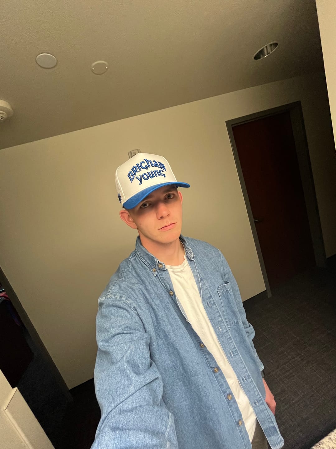 Customer photo review of BYU Fade Hat White Royal Blue