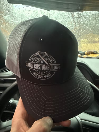 Customer photo review of (12 Pieces) Richardson 112 Custom Embroidered Hat + FREE Setup