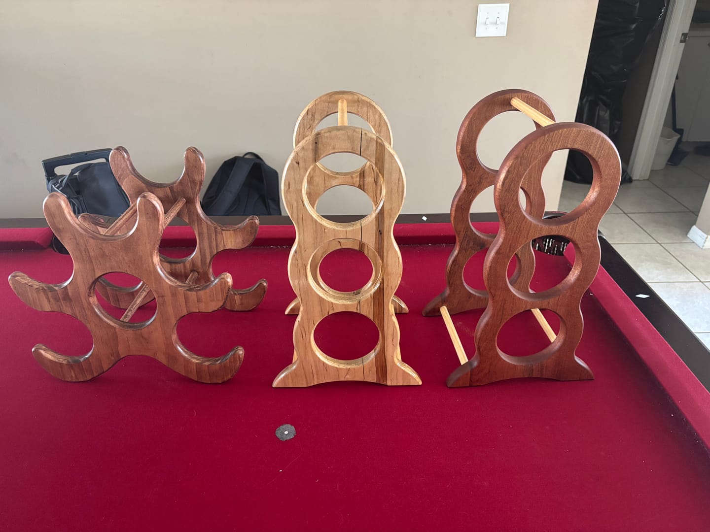 Customer photo review of 16.4x9.6" Wine Rack Style 1 Acrylic Router Template