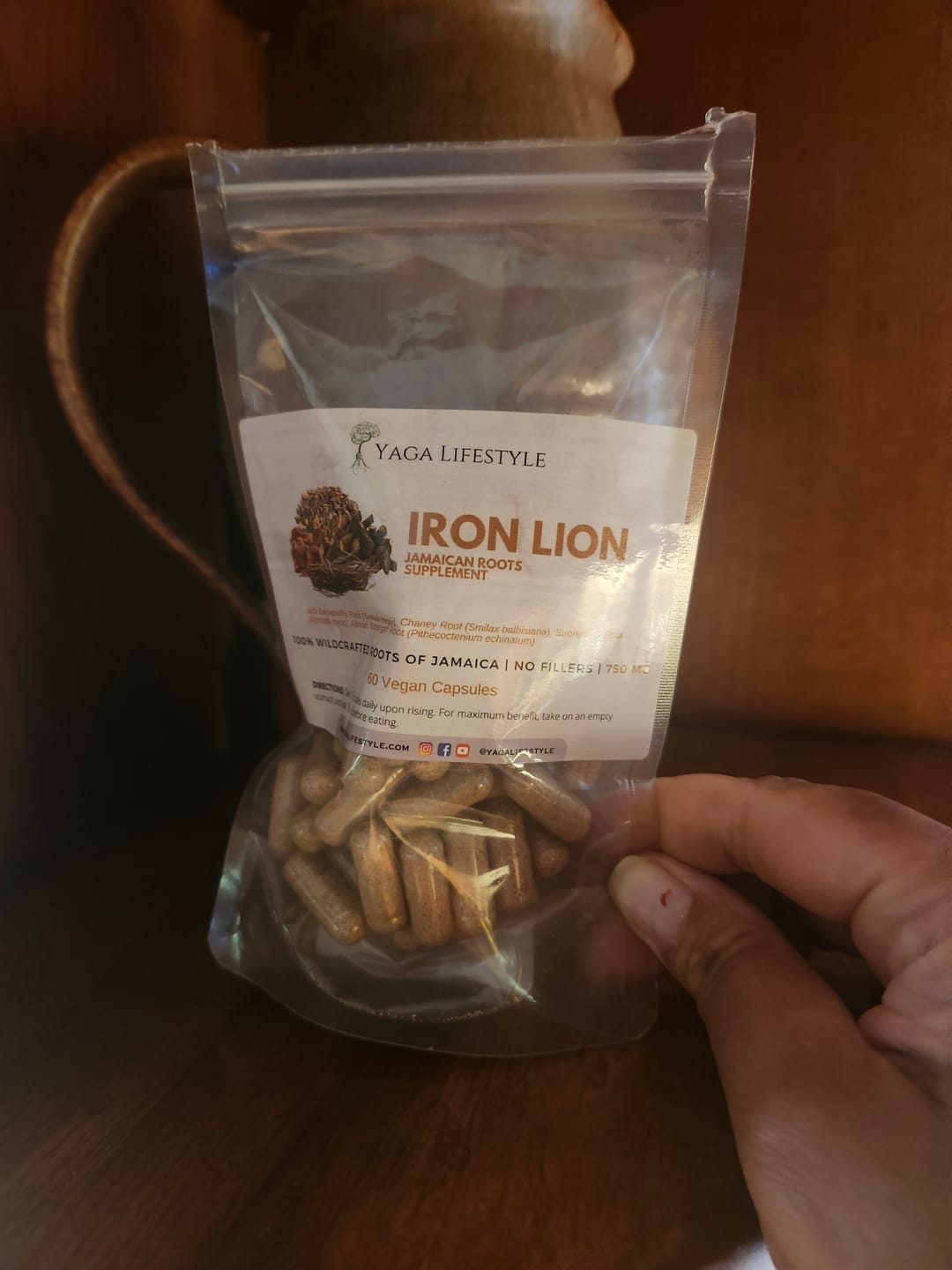 Customer photo review of Iron Lion Capsules | Jamaican Roots Tonic Supplement with Sarsaparilla, Chaney Root (Cocolmeca), Strongback, Allman Strength