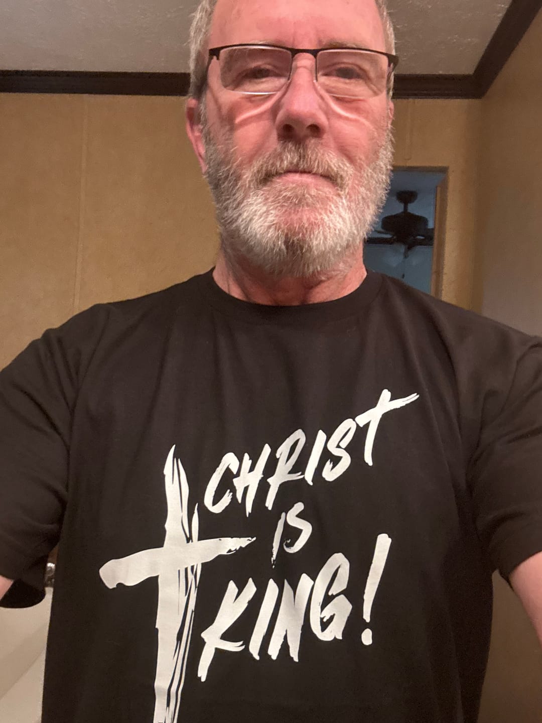 Customer photo review of Christ Is King T-Shirt