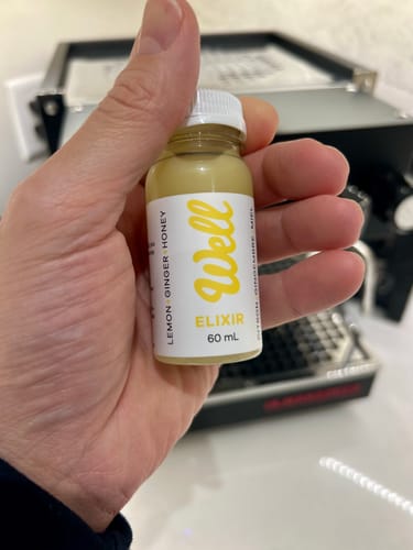 Customer photo review of Lemon + Ginger + Honey Elixir Box - 24 Pack