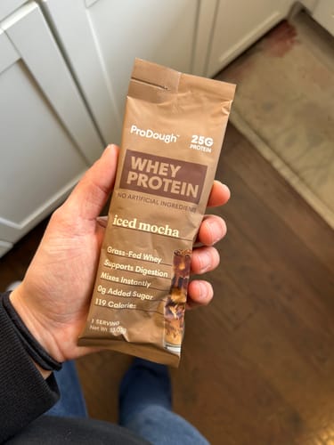 Customer photo review of Whey Protein Powder - Single Serving Sample Stick Packs