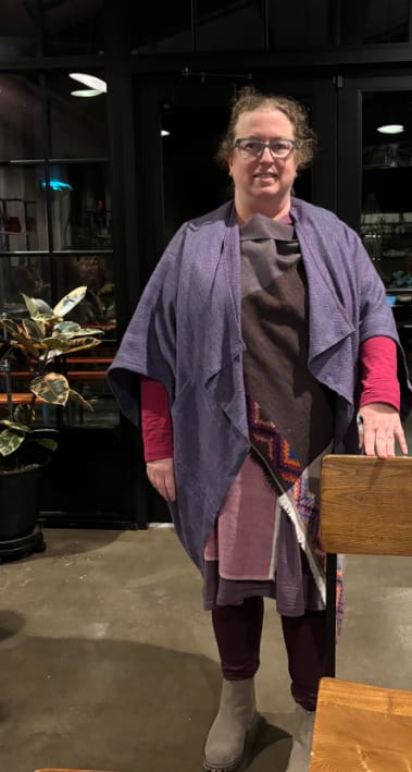 Customer photo review of Light Wool Cape Fusion Plum