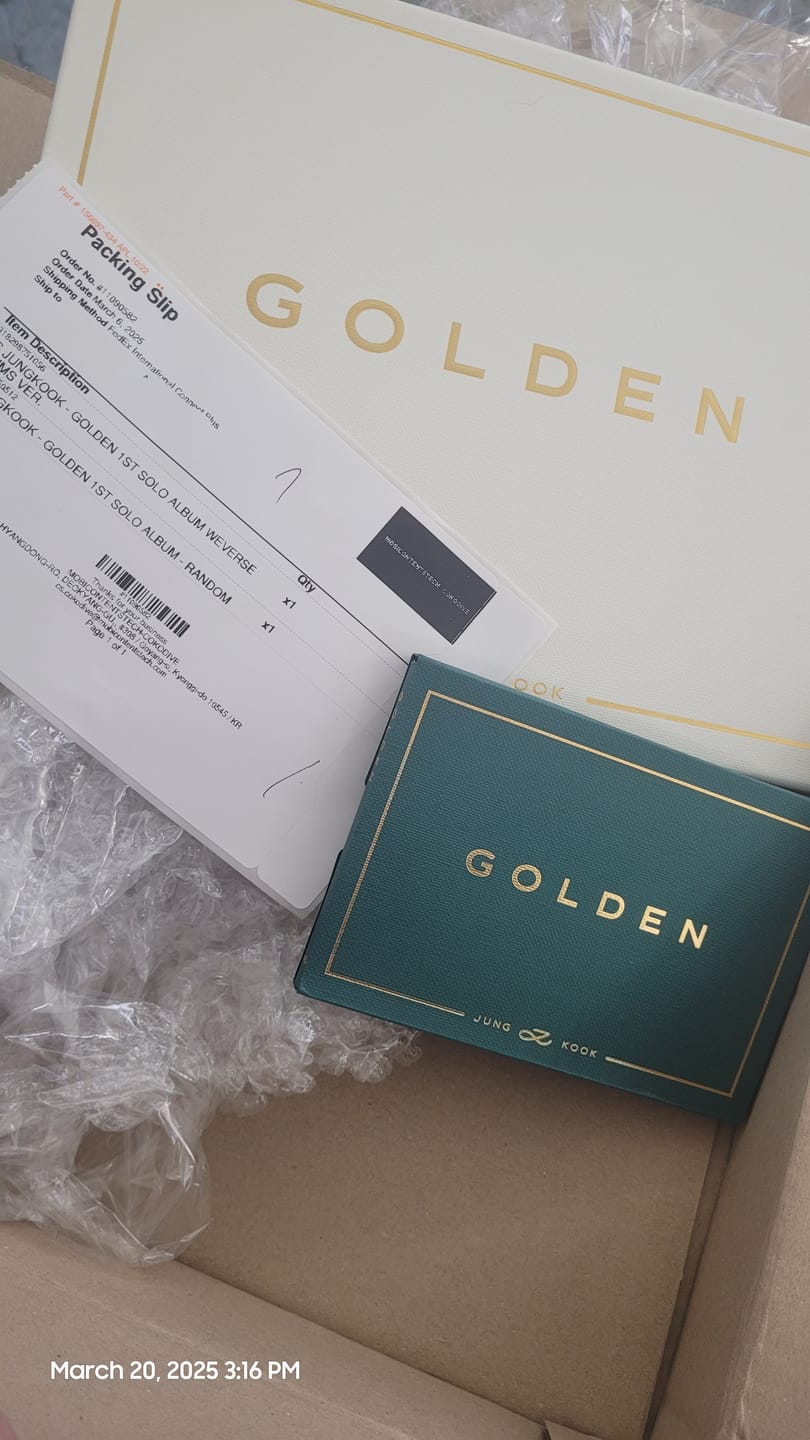 Customer photo review of BTS JUNGKOOK - GOLDEN 1ST SOLO ALBUM