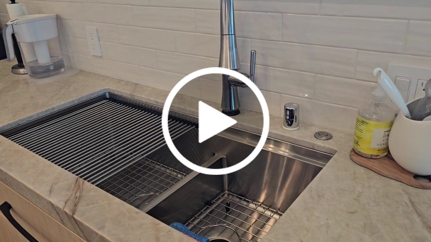 Customer video review of 39" Undermount Workstation Sink – 16 Gauge Stainless Steel Double Bowl – Reversible – Seamless Drain (5LD39C)