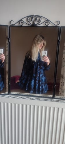 Customer photo review of Σετ πουκάμισο και φούστα floral dark