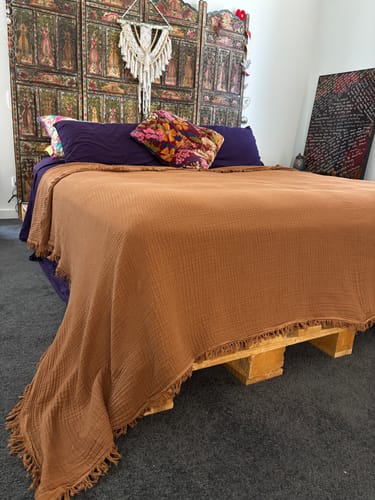 Customer photo review of Pure Bliss Muslin Bedspread - Brown
