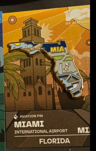Customer photo review of Airport Enamel Pin | MIA - Florida