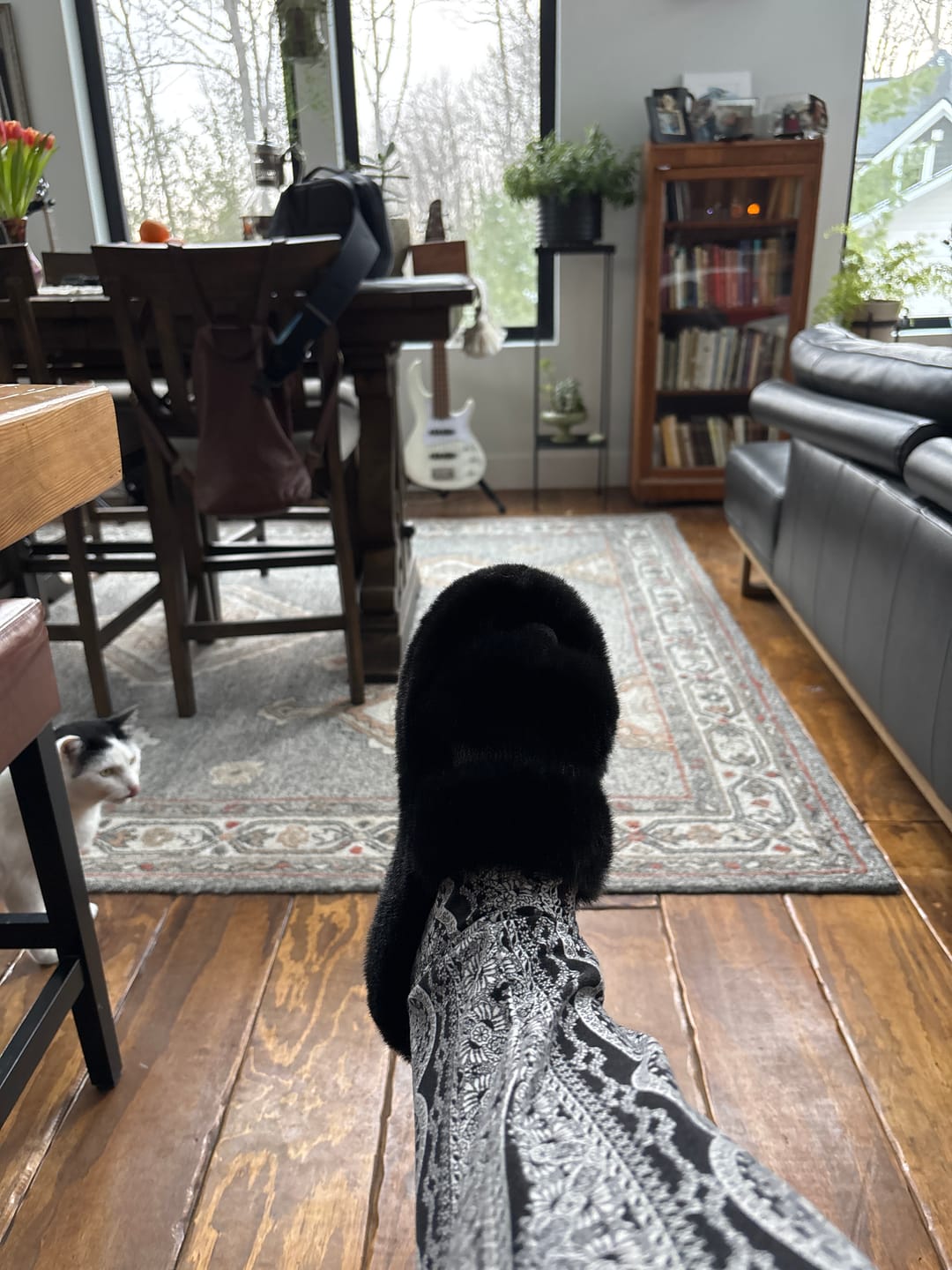 Customer photo review of Ella Faux Fur Women's Slides Sandals