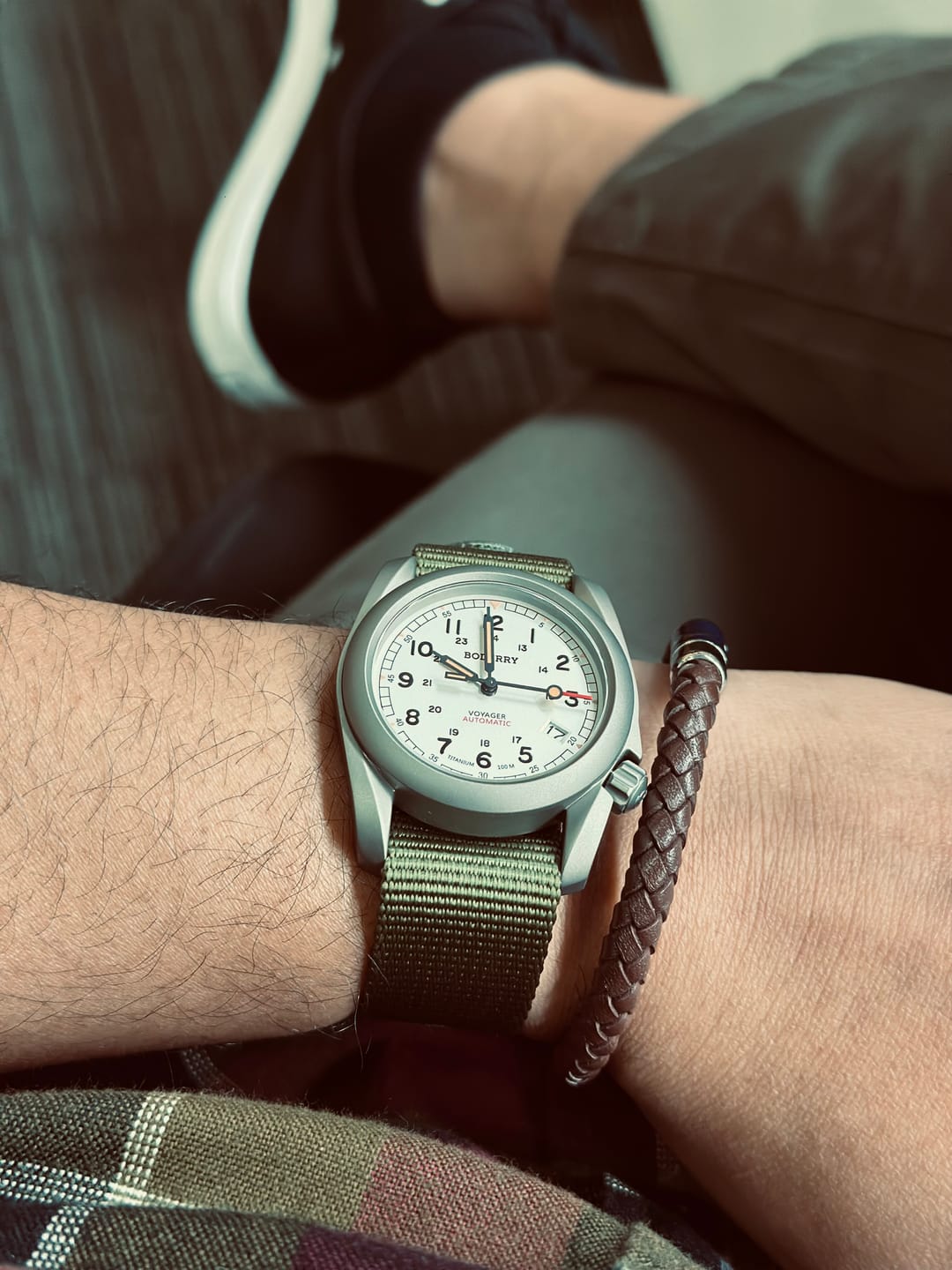 Customer photo review of VOYAGER - 100M Waterproof Titanium Automatic Field Watch | White